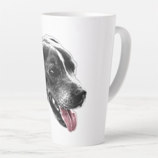 Mélange Pitbull Jouer Rouges Tongue Portrait Mug (Angle droit)