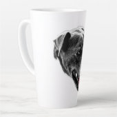 Mélange Pitbull Jouer Rouges Tongue Portrait Mug (Angle gauche)