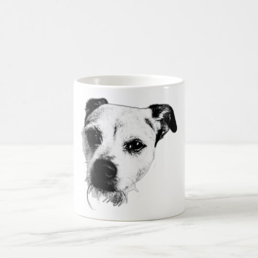 Mélange Terrier Gros plan Monochrome Mug (Centre)