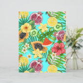 Mélange tropical de fruits, fleurs et feuilles sur (Debout devant)