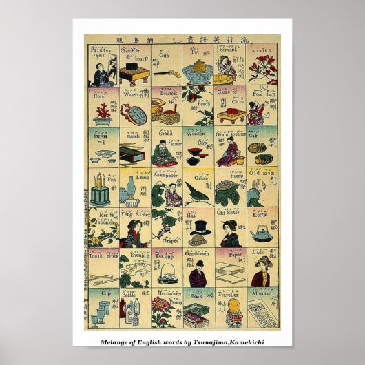 Melange van Engelse woorden door Tsunajima, Kameki Poster (Voorkant)