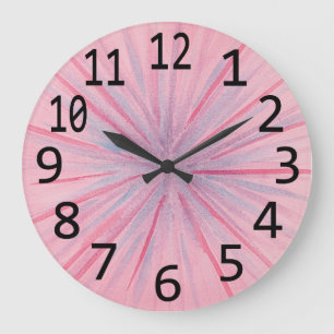 Mélanges violets Bleus Rose Spots Horloge murale