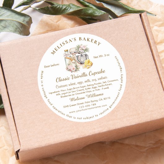 Mélangeur floral Étiquette Boulangerie emballage