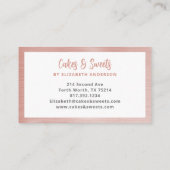 Mélangeur rose simple Carte de visite de boulanger (Dos)