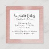 Mélangeur rose simple Carte de visite de boulanger (Dos)