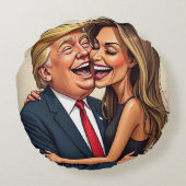 Melania Donald Trump Rond Kussen (Achterkant)