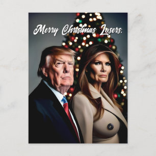 Melania en Donald Trump Vrolijk kerstfeest Briefkaart