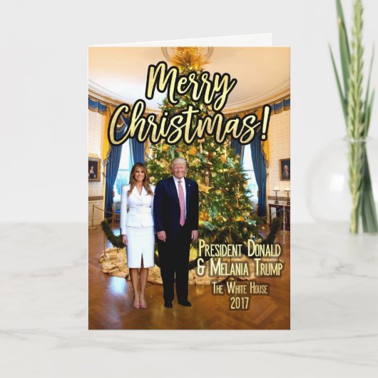 Melania & President Donald Trump Kerst Kaart (Voorkant)