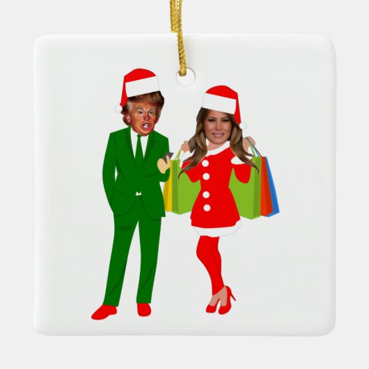 melania santa trump keramisch ornament (Voorkant)