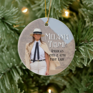 Melania Trump 47e First Lady 2024 Kerstmis Keramisch Ornament