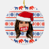 MELANIA TRUMP Kerstmis Keramisch Ornament (Achterkant)