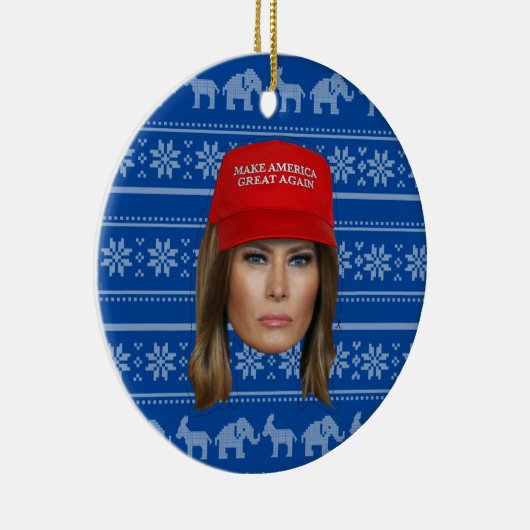 Melania Trump MAGA Kerstmis Keramisch Ornament (Rechts)