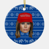 Melania Trump MAGA Kerstmis Keramisch Ornament (Voorkant)