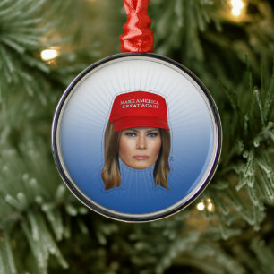 Melania Trump MAGA Kerstmis Metalen Ornament