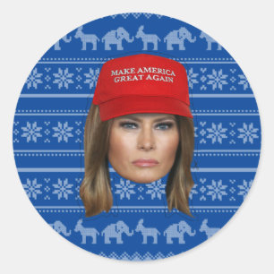 Melania Trump MAGA Kerstmis Ronde Sticker