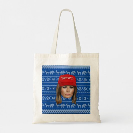 Melania Trump MAGA Kerstmis Tote Bag (Achterkant)