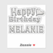 Melanie Happy Birthday Autocollants (Feuille)