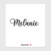 Melanie Naam - Handgeschreven kalligrafie Sticker (Vel)