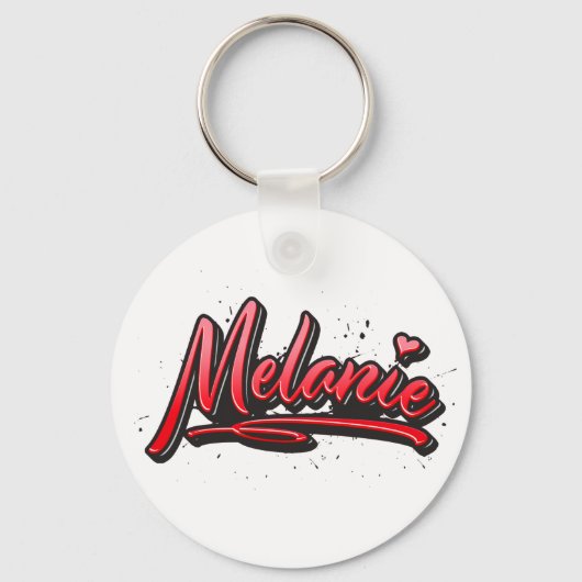 Melanie red Heart Graffiti Schlüsselanhänger Sleutelhanger (Voorkant)