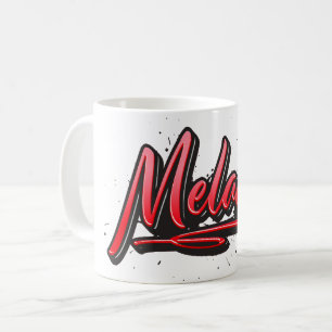 Melanie red heart graffiti Tasse de café