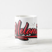 Melanie red heart graffiti Tasse de café (Centre)