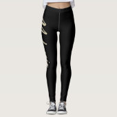 Melanie white gold Handwriting Hose Leggings (Voorkant)