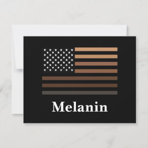Melanin African American USA Flag Black History Notitiekaartje