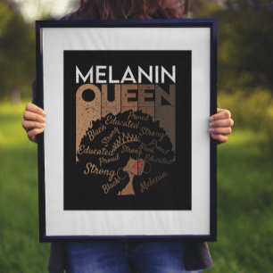 Melanin Afro Koningin Woord Kunst   Poster