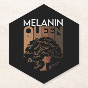Melanin Afro Queen Word Art Kartonnen Onderzetters