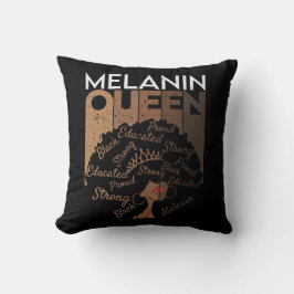 Melanin Afro Queen Word Art Kussen