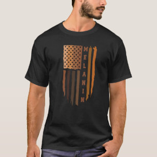 Melanin Amerikaanse vlag Black History Melanin Pri T-shirt