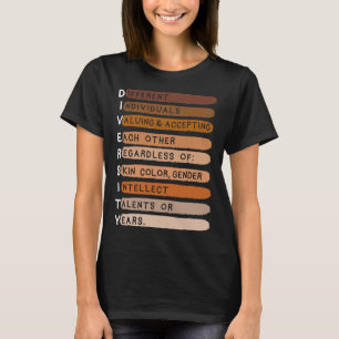Melanin Black History Month Diversiteit Typografie T-shirt