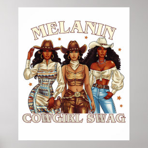 Melanin Cowgirl Swag Poster