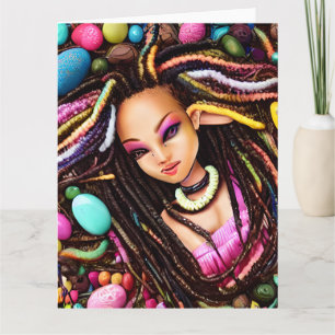 Melanin Easter Egg Rainbow Spring Sista Girl Kaart