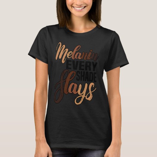 MELANIN EVERY SHADE SLAYS PRIDE T-SHIRT (Voorkant)
