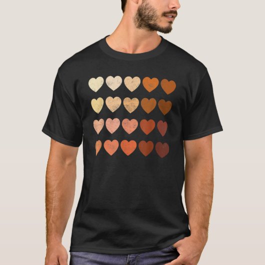 Melanin Heart Black History Pride for Women Mannen T-shirt (Voorkant)