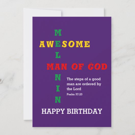 Melanin Homme de Dieu Carte d'anniversaire (Devant)