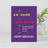 Melanin Homme de Dieu Carte d'anniversaire (Debout devant)