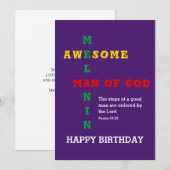 Melanin Homme de Dieu Carte d'anniversaire (Devant / Derrière)