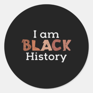 Melanin I Am Black History African Heritage Mannen Ronde Sticker