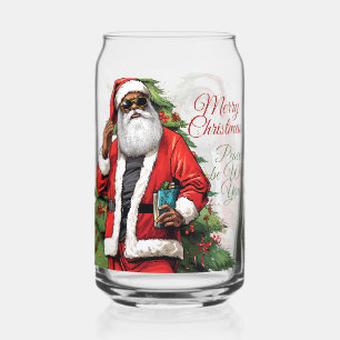 Melanin Joyeux Noël 16 oz Verre en forme de boîte