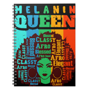 Melanin Koningin Zwart Meisje Magische Afrikaanse Notitieboek