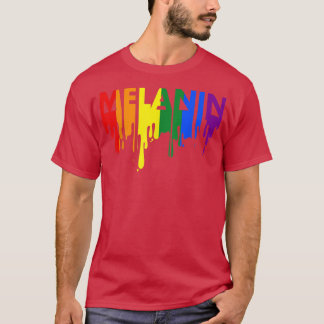Melanin Melting Rainbow Gay Pride LGBT Maand T-shirt