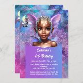 Melanin pixie fairy wings  meisje prinses kaart (Voorkant / Achterkant)