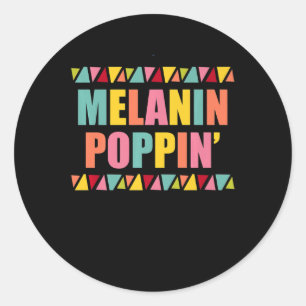Melanin Poppin 1990 Hip Hop Dance Black Pride Ronde Sticker