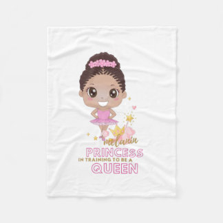 Melanin Princess Training to be Queen Ballerina Fleece Deken