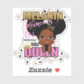 Melanin Princess Training to be Queen Lilibet Gift Sticker (Vel)