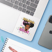 Melanin Princess Training to be Queen Lilibet Gift Sticker (Laptop met iPhone)
