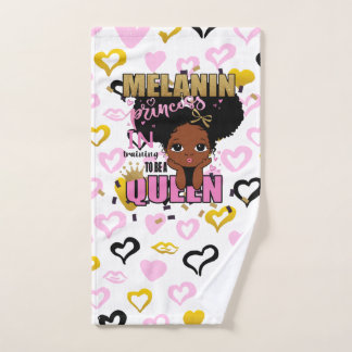 Melanin Prinses in Opleiding Tot Koningin Lilibet Handdoek