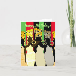Melanin Queen African American Birthday Card Bedankkaart